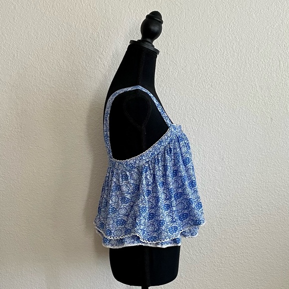 FREE PEOPLE Sweet Caroline Ruffled Layered Cropped Tank Top Women’s Size… - Picture 5 of 9